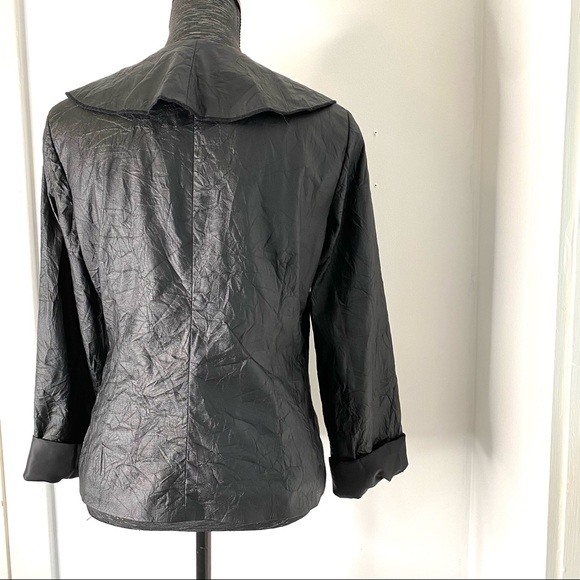 Textured Ruffle Front Coat - Picture 10 of 13